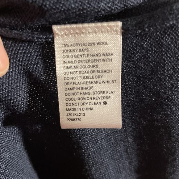 *NEW* Johnny Bigg Men's Pullover 6XL V-Neck Navy Sweater Wool Blend - Picture 8 of 9